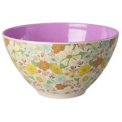 RICE Melamin Salatschüssel, Flower Power, 4,5 L Ø 26 cm, Höhe 14 cm