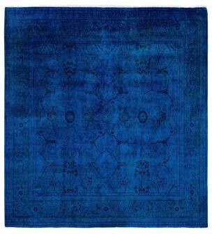 Solo Rugs "Fine Vibrance, One-of-a-Kind Hand-Knotted Area Rug - Blue, 5' 2"" x 5' 6"" - 5' 2"" x 5' 6"""