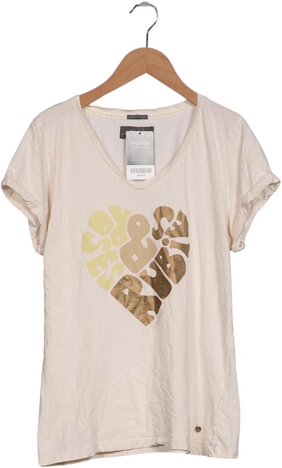 Mos Mosh Damen T-Shirt, Beige, Gr. S, Baumwolle - Second Hand