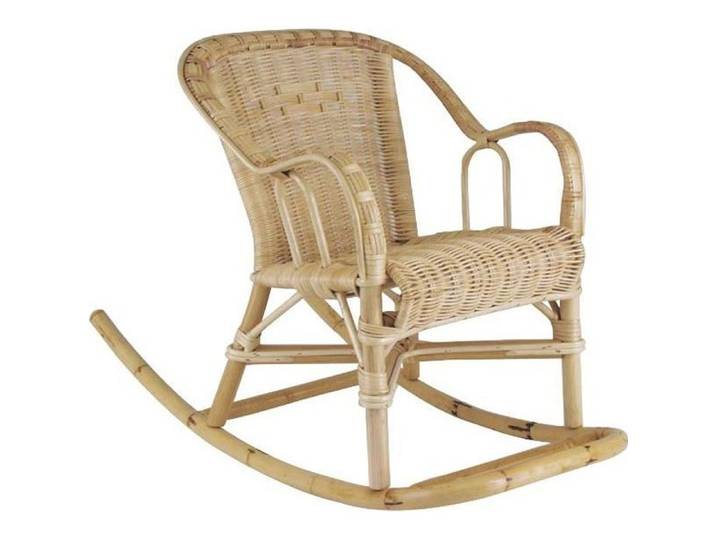 Rocking chair enfant - Chloé - Rotin - Marron - 41x75x52cm