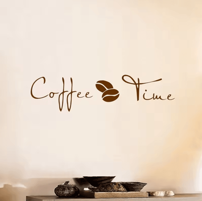 Inspire Curations Coffee Wall Art Vinyl Decal Stylish Cafe Inspired Sticker For Kitchen & Office Decor f2072 72x18cm Brown
