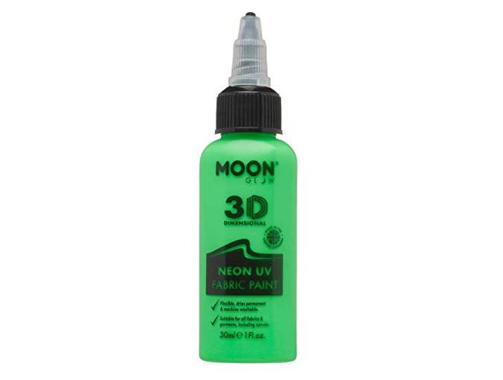 Moon Glow - Neon UV Intense Fabric Paint, Green, 30ml Single
