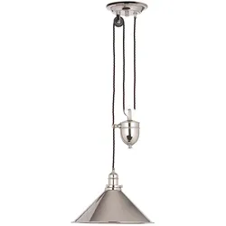 Hängeleuchte Deckenlampe Pendelleuchte Stahl Nickel D 37 cm Esszimmerlampe