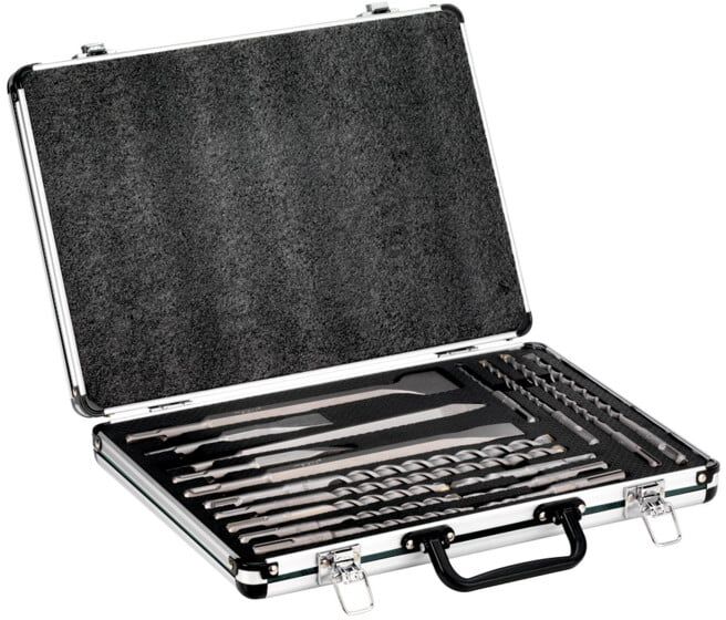 Set de forets/burins Metabo SDS-plus « SP », 17 pièces, dans un coffret en aluminium (628414000)