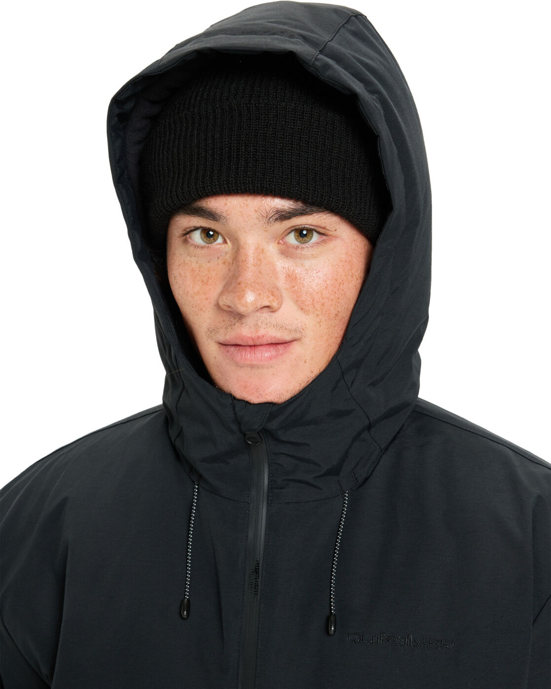 Winterjacke QUIKSILVER "Brooks 3K", Herren, Gr. M, schwarz, Obermaterial: 65% Baumwolle, 35% Nylon., Jacken Winterjacke schwarz M
