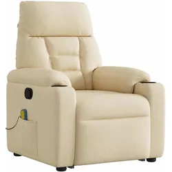 vidaXL, Massageliege + Massagesessel, Massagesessel mit Aufstehhilfe Creme Stoff