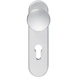 ECO, Türgriff + Türgarnitur, K 130 Knopfkurzschild (Türknopf) PZ 72, Türknauf für Fluchttüren silber (Türknopf)