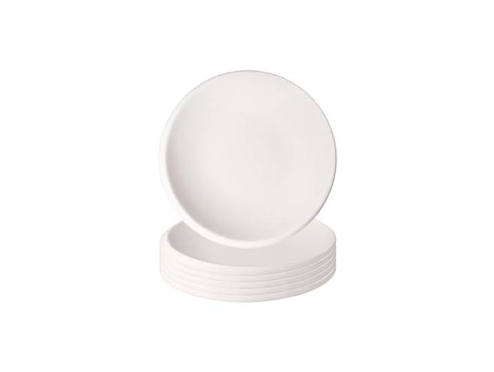Villeroy & Boch NewMoon Brotteller 6er Set, 16 cm, Kleiner Teller für Frühstück, Brunch oder Vorspeisen, Premium Porzellan, Weiß