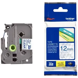 Brother Schriftbandkassette TZE133, laminiert, 12mm breit/8m lang, blau auf farblos.