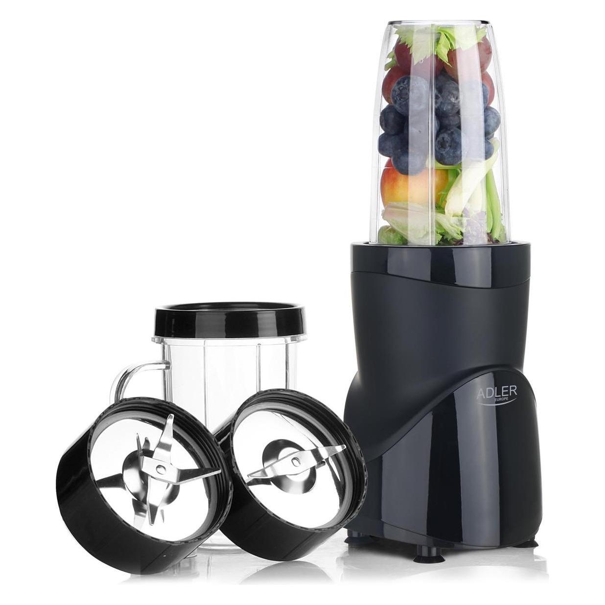 Adler Blender kielichowy AD 4084 black Blender - Zestaw do Smoothie (1200 W) (AD 4084 black)