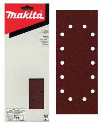 Makita P-33059 Feuilles rectangulaires abrasives 115 x 280 mm 10Qté