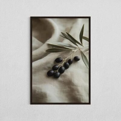 Inspired Living Frameless Olive Tree Minimalist Canvas Print Mediterranean Botanical Wall Art Decor 40x60cm No Frame 3