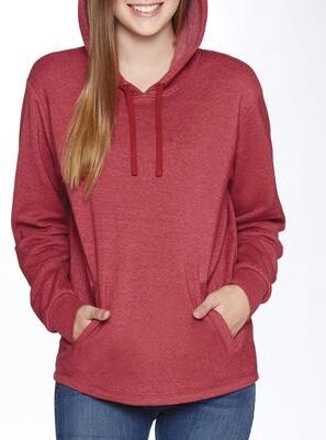 Next Level 9300 Apparel Malibu Pullover Hoodie in Heather Cardinal size XS   60/40 cotton/polyester NL9300