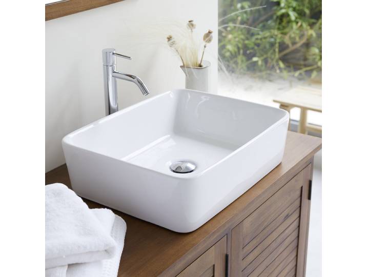 Waschbecken aus keramik Aufsatzwaschbecken Badezimmer Waschtisch Becken weiß - Weiß - Ceramic