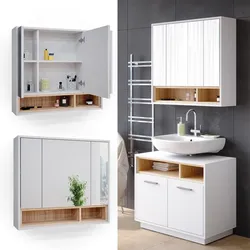 Vicco Spiegelschrank Badschrank Badspiegel 80cm Badmöbel Beatrice 3-türig Ablage