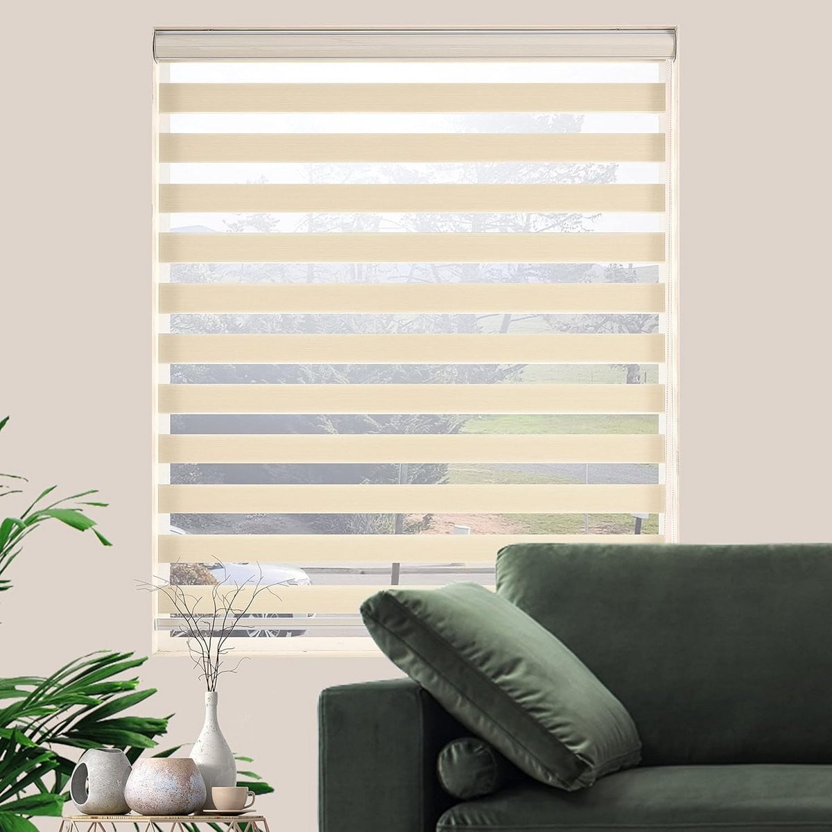 Dubbellaags Zebrashades Rolgordijn voor Lichtfiltering en Privacy