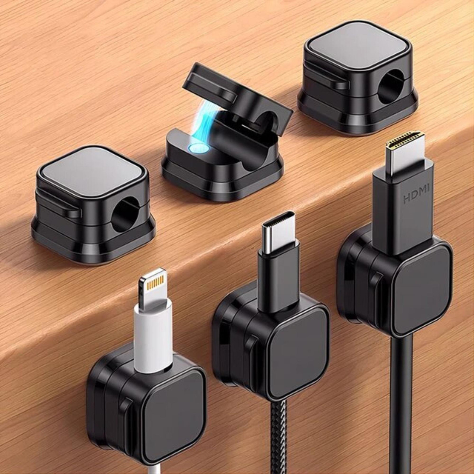 VATESI Kabelclips 6 stuks - Zelfklevende kabelorganiser met magnetische sluiting
