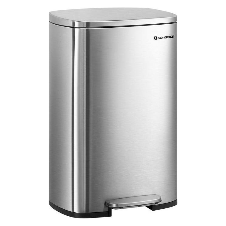 Songmics Treteimer 50L Softclose silbern Stahl (50 l) (LTB050E01V1)