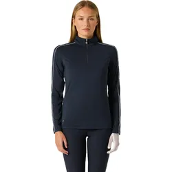 Daily Sports Polo Piping, Langarm, navy/weiss