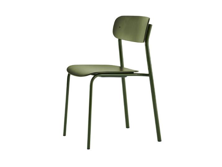 Thonet - S 243 Stuhl, olivgrün (RAL 6003) / Buche olivgrün gebeizt (nach RAL 6003) / Nieten schwarz