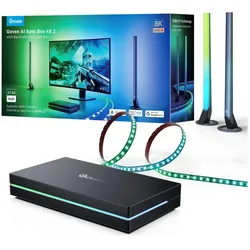Govee, LED Streifen, AI Sync Box 2 - 27-34 inch PC (Mehrfarbig, RGBIC, 45 cm, Indoor)