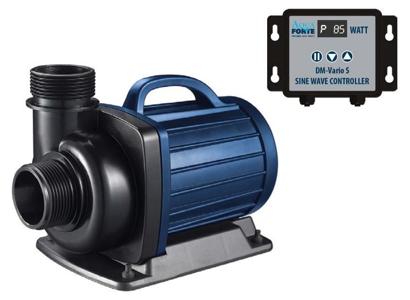 AquaForte DM-30000 Vario S Teichpumpe - 30.000 L/Std. - 335W - Förderhöhe 9,5 m - Korngröße 6 mm - Sehr energieeffizient - Geeignet für Süß- & Salzwasser