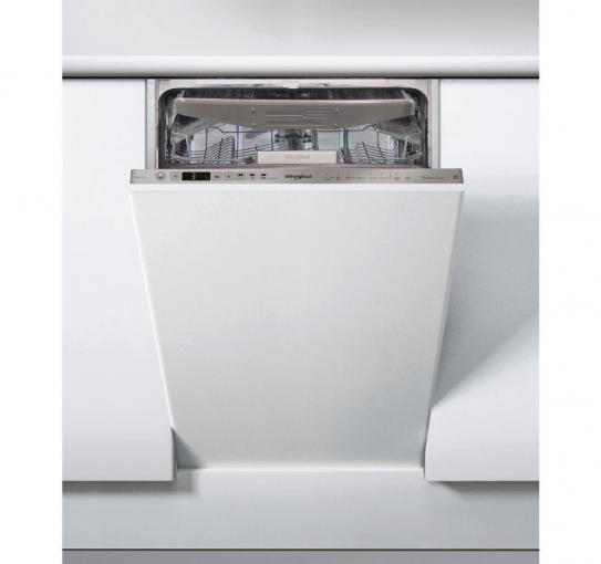 Whirlpool WSIO 3O34 PFE X, Voll integriert, Single (45 cm breit), Silber, Touchsteuerung, 1,3 m, 1,55 m