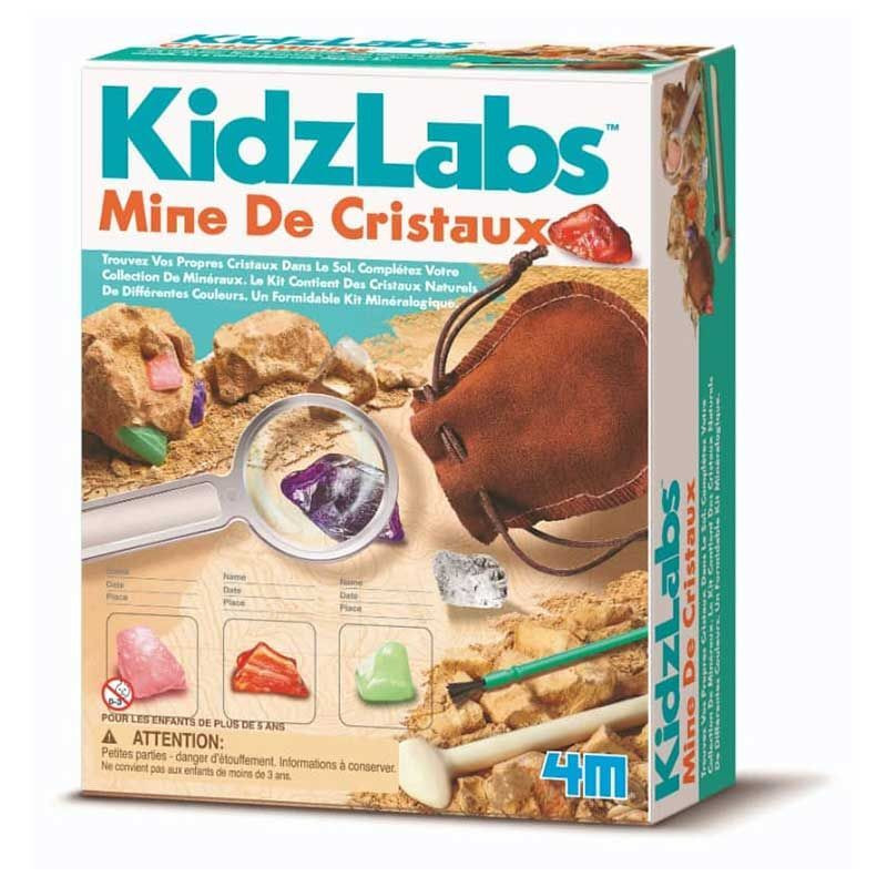 4M KidzLabs Kristalmijn-archeologiestel Educatief Speelgoed voor het ontdekken van kristallen