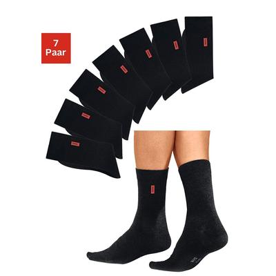Basicsocken H.I.S "Herren Business Alltagssocken, Arbeit, Büro, Reisen", Herren, Gr. 43-46, schwarz, Baumwolle, Baumwollmischung, Elasthan, Polyamid, unifarben, elastisch, Socken, in angenehmer Baumwollqualität
