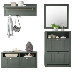 GARDEROBENKOMBINATION grün, Landhausstil, Garderobe Set 4-teilig 212 x 198 cm