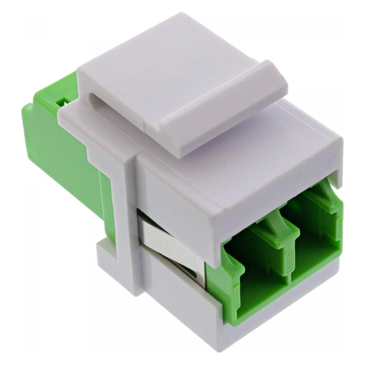 InLine LWL Keystone Snap-in Kupplung weiss, Duplex LC/LC, singlemode, grün, Keramik-Hülse (Keystone Modul) (89988G)