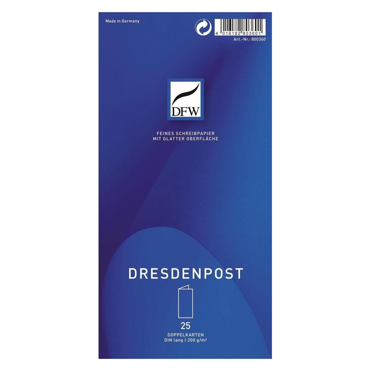 DFW Briefkarte dopp. DL hoch 25ST (25 Stk.) (800360)