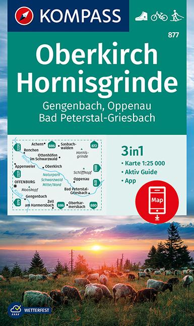 Carte de randonnée n° 877 - Oberkirch, Hornisgrinde (Allemagne)   Kompass