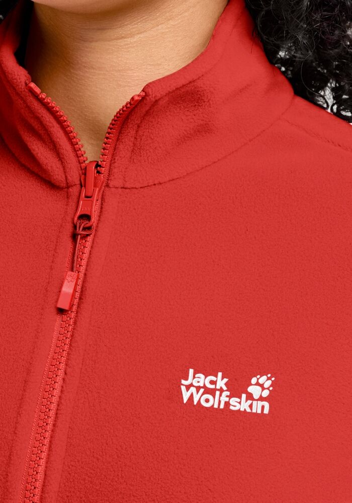 Fleecejacke JACK WOLFSKIN "TAUNUS 100 FZ W", Damen, Gr. XS (34), rot (siren rot), Fleece, Obermaterial: 100% Polyester. Futter: 100% Polyester, normal, Jacken Fleecejacke, winddicht, wasserabweisend, mit durchgehendem Reissverschluss siren rot XS (34)