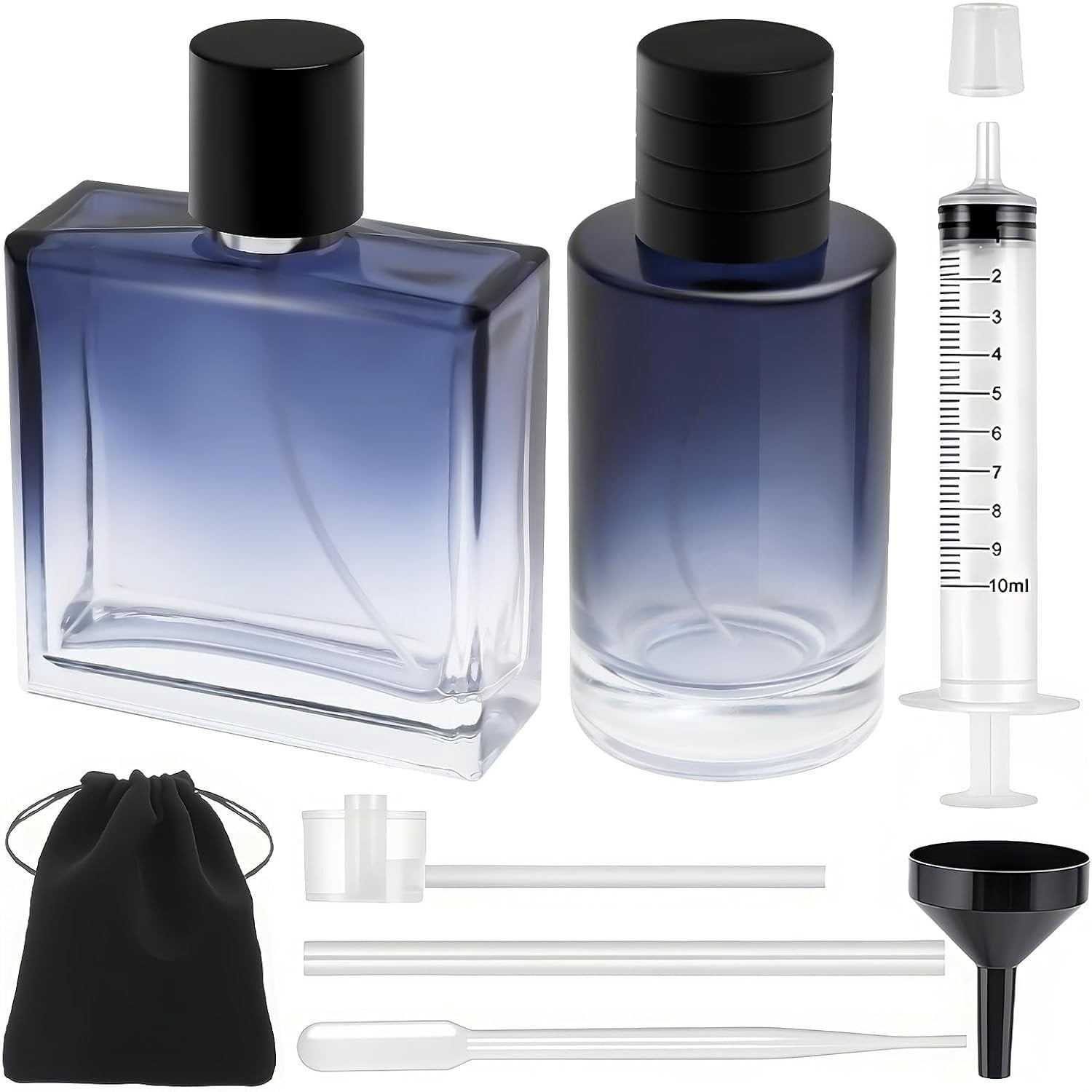 Herbruikbare parfumatomizer 100ml met 7 accessoires, draagbare parfumfles voor reizen inclusief trechter en sprayfunctie
