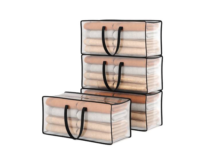 Aufbewahrungstasche 90L 4er Set transparent