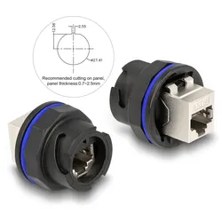Delock RJ45 Cat.6A Einbaubuchse / Kupplung schwarz