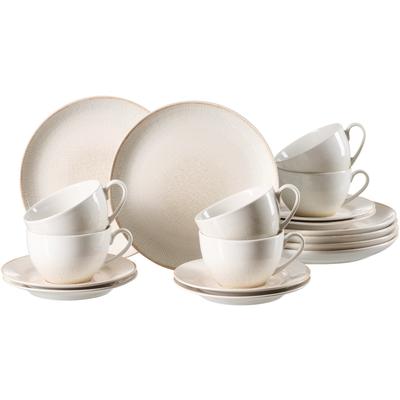 Kaffeeservice RITZENHOFF & BREKER "Cara", beige, 18 Stk., Steinzeug, Geschirr-Sets, Kaffeeservice, aus Steinzeug für 6 Personen