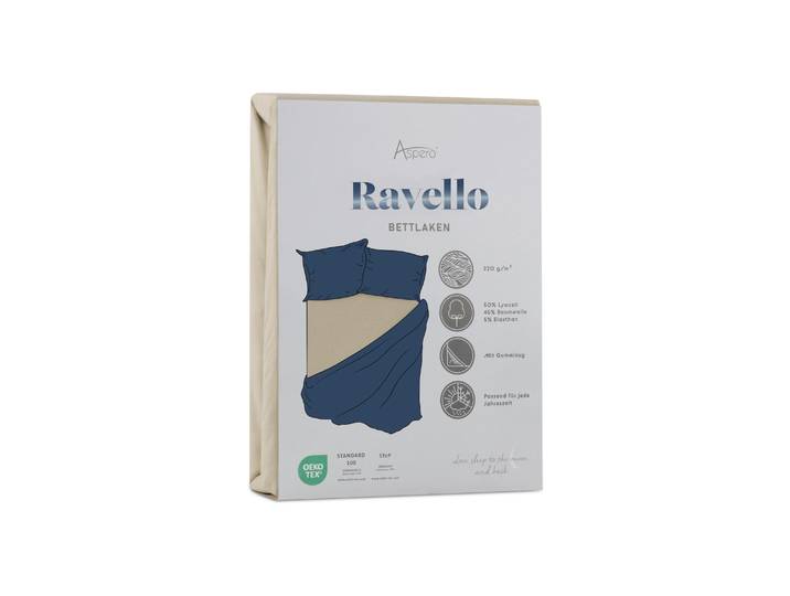 Bettlaken ASPERO Spannbettlaken Ravello , beige, B:200cm, Bettlaken, Bettlaken