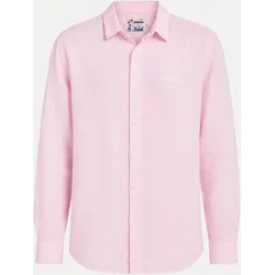 Baumwollhemd mit Logostickerei Rosa L