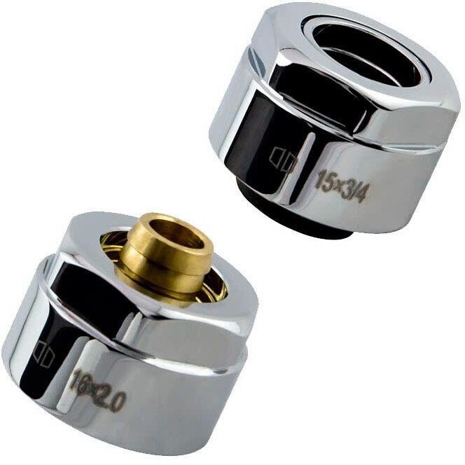 HSK Klemmverschraubung für Kupfer-Rohre, Heizung, 890011, chrom