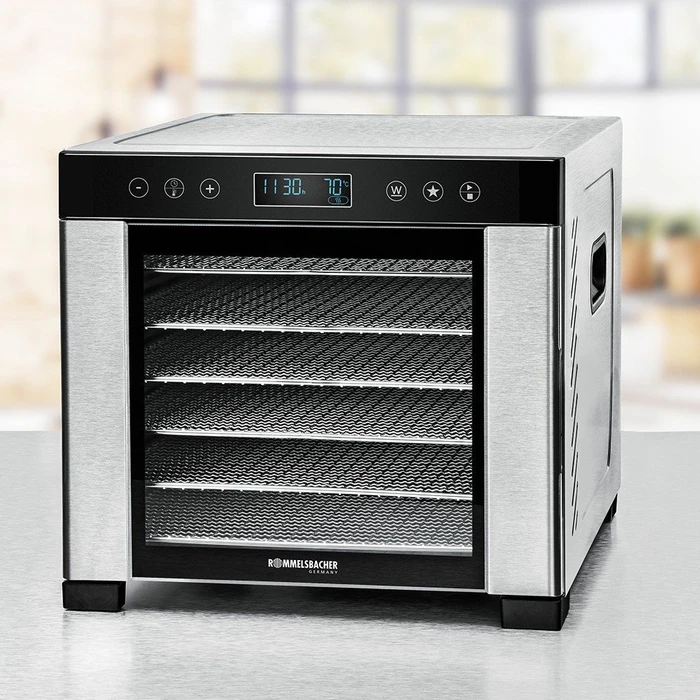 Rommelsbacher Dörrautomat DA 950 edelstahl/schwarz 600 Watt Dörrfläche 30,5cm x 33cm pro Ebene