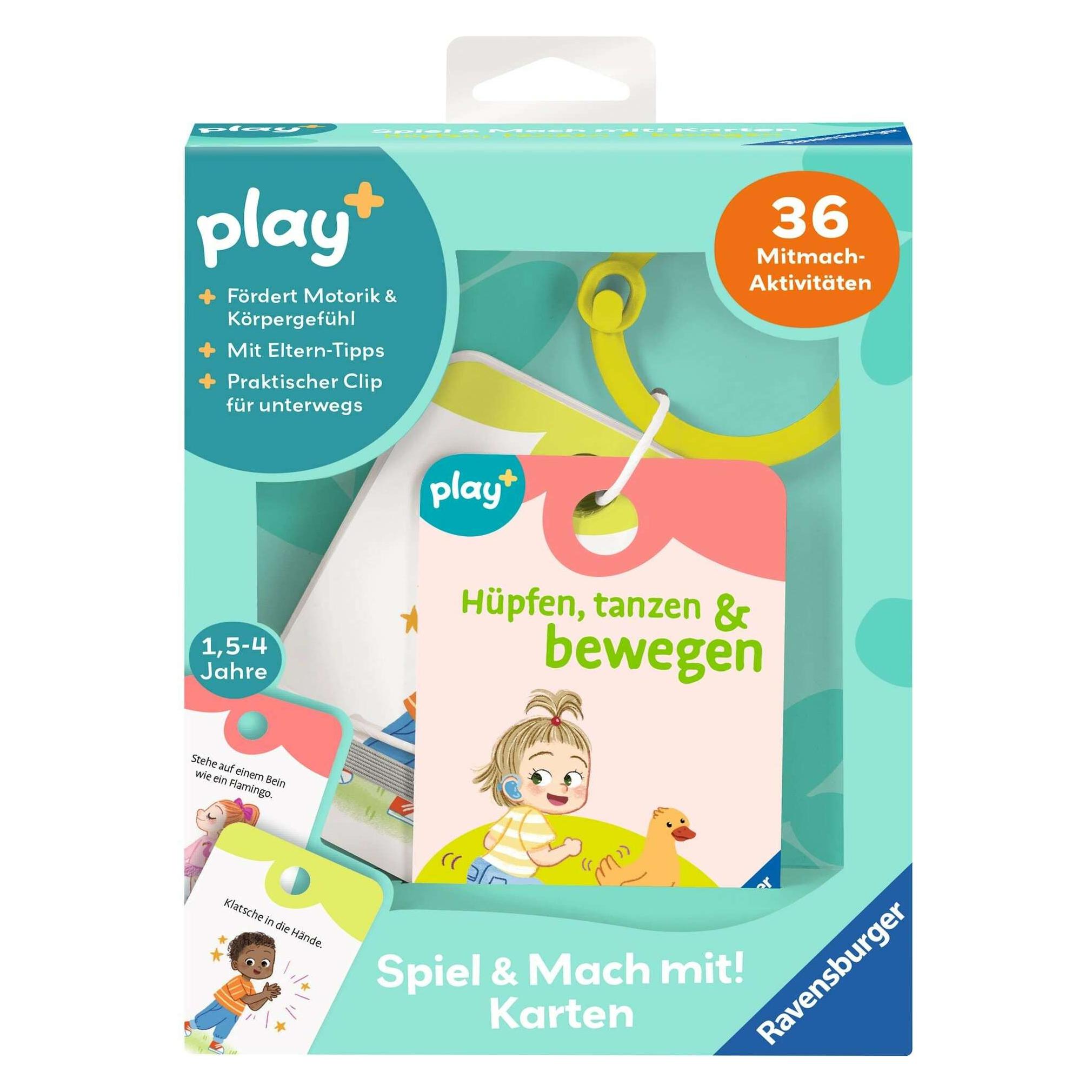 Ravensburger Play+ Spiel und Mach mit! Karten: Hüpfen, tanzen & bewegen - ab 1,5 Jahre (Deutsch, 1.50 - 4 Jahre) (12034153)