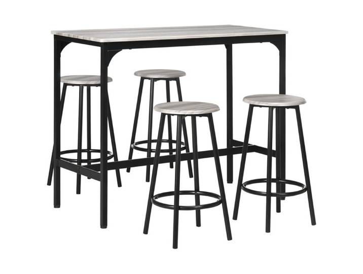 table de bar avec tabouret de bar set de 5 pièces. Ensemble de table de bar table de cuisine avec tabouret 4 leviers Groupe de sal