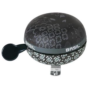 Basil Fahrradklingel Big Bell Bohème charcoal, schwarz, Glocke, links, Aluminium