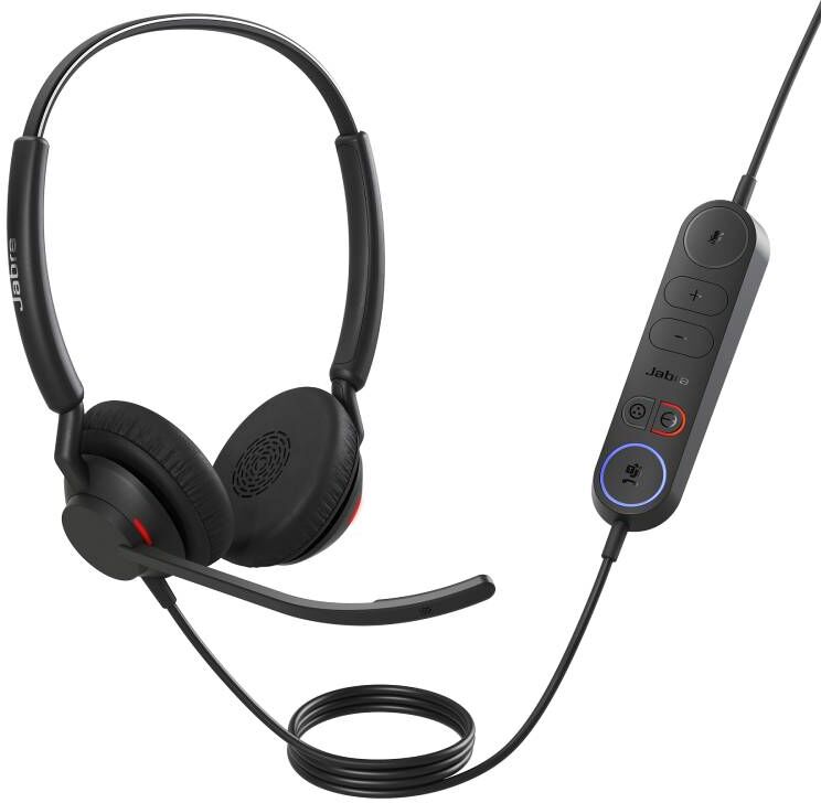 Jabra GN Jabra Engage 40 (Inline Link) USB-C MS Stereo Casque USB-C compatible avec Microsoft Teams et avec unité de contrôle des appels en ligne.