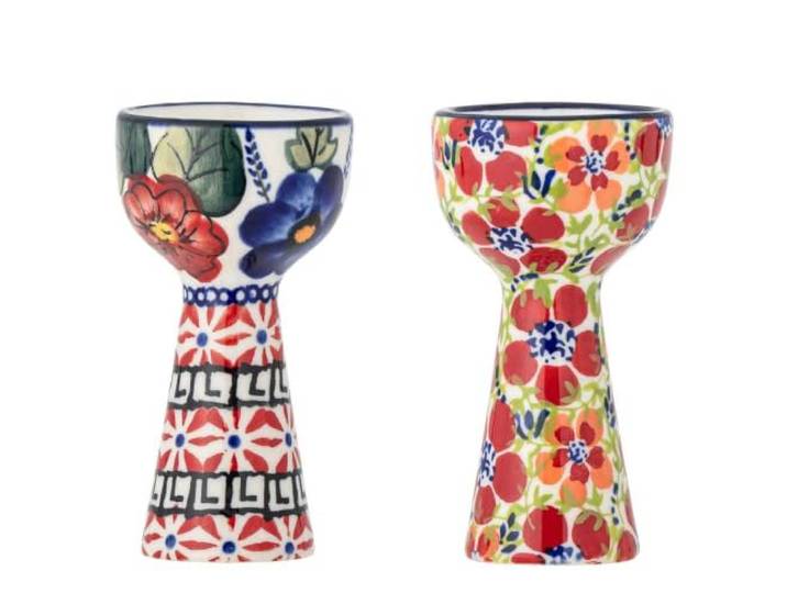 Bloomingville Eierbecher FLORIST mit Blumen Muster 2er Set Keramik