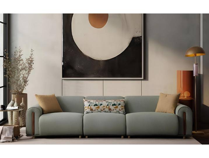 Xlmoebel 4-Sitzer Elegantes grünes Designer-Sofa für stilvolles Wohnen, 4-Sitzer, Hergestellt in Europa