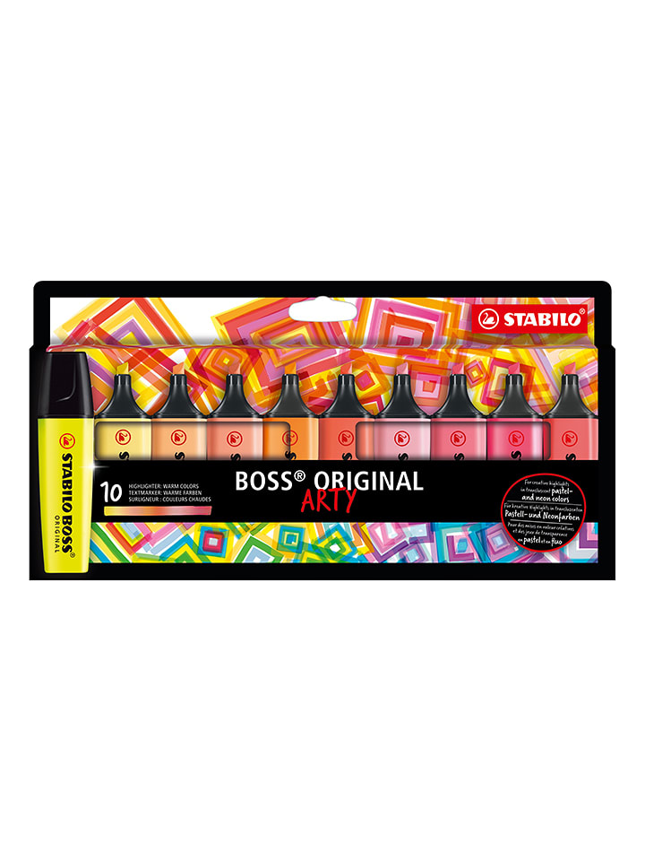 Textmarker "STABILO BOSS - ARTY" - 10 Stück - onesize
