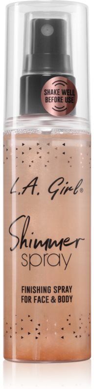 L.A. Girl Cosmetics Shimmer Spray makeup setting spray for face and body shade Rose Gold 80 ml